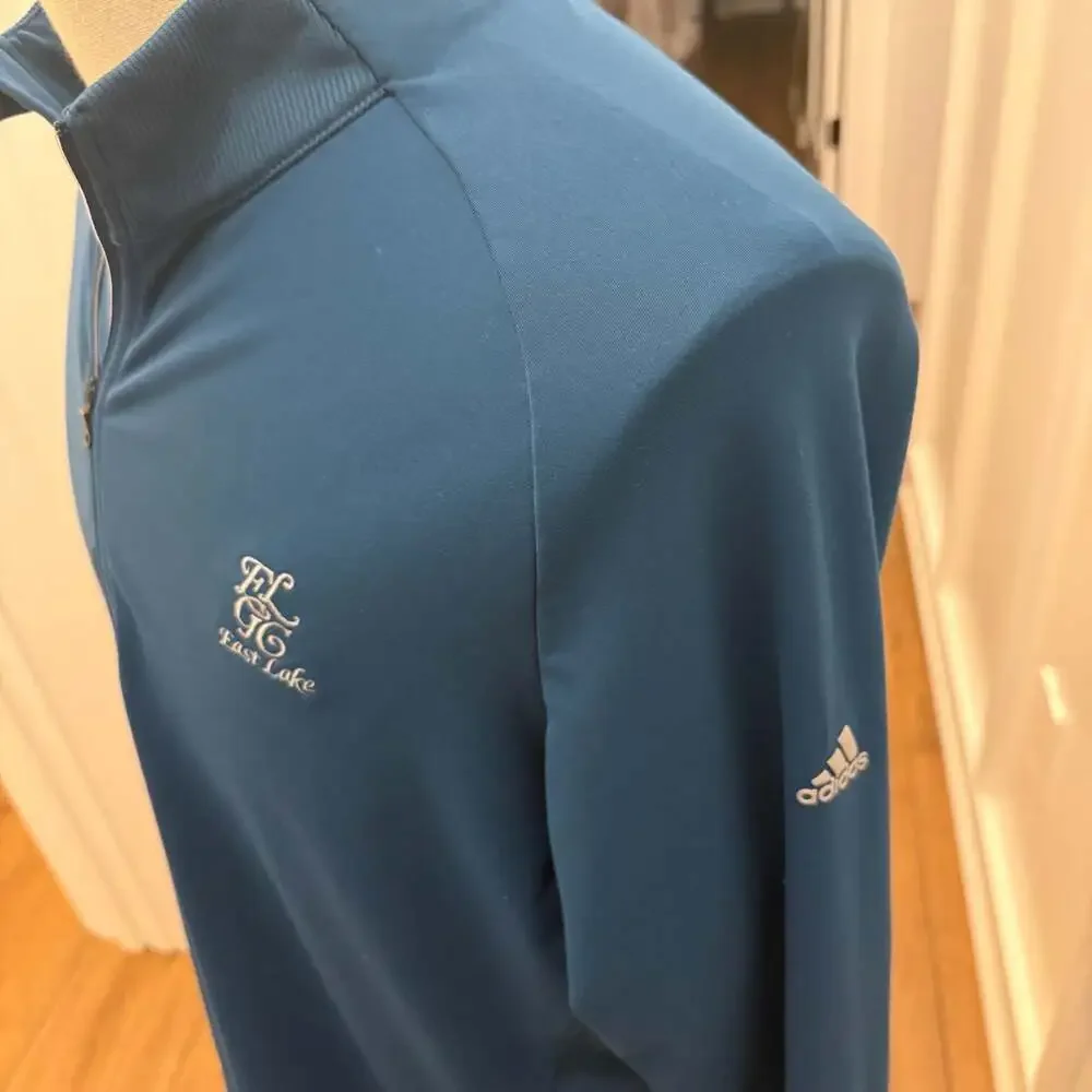 Adidas East Lake Golf Club Men's Blue Quarter-Zip Performance Pullover Medium